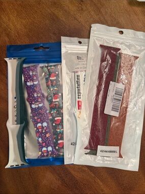 Mixed Silicone Apple Watch Bands - Teal, Purple Print, Burgundy, Tan